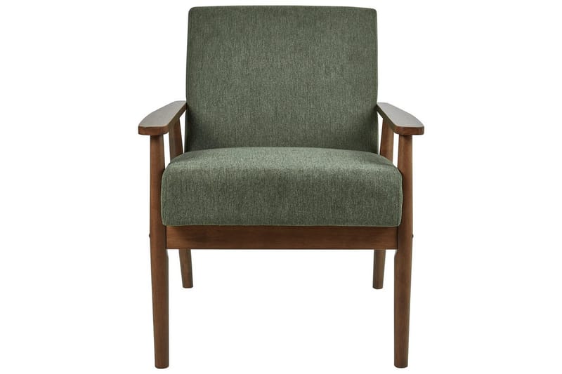 Lænestol Esrum Grønt/mørkt træ, Polyester - Grønt/mørkt træ, Polyester - Møbler - Stole & lænestole - Lænestole