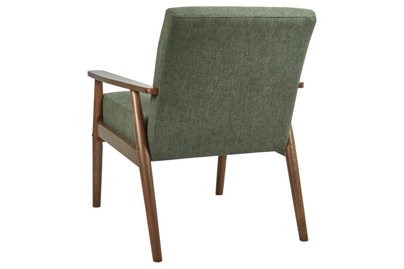 Lænestol Esrum Grønt/mørkt træ, Polyester - Grønt/mørkt træ, Polyester - Møbler - Stole & lænestole - Lænestole