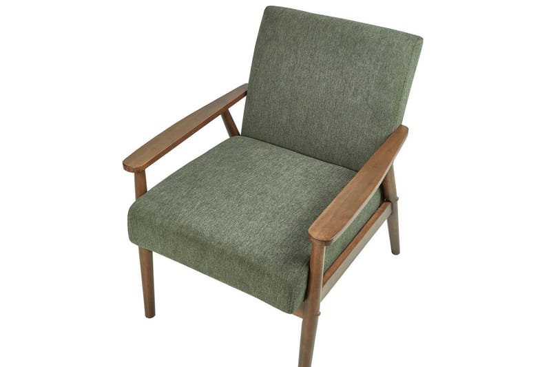 Lænestol Esrum Grønt/mørkt træ, Polyester - Grønt/mørkt træ, Polyester - Møbler - Stole & lænestole - Lænestole