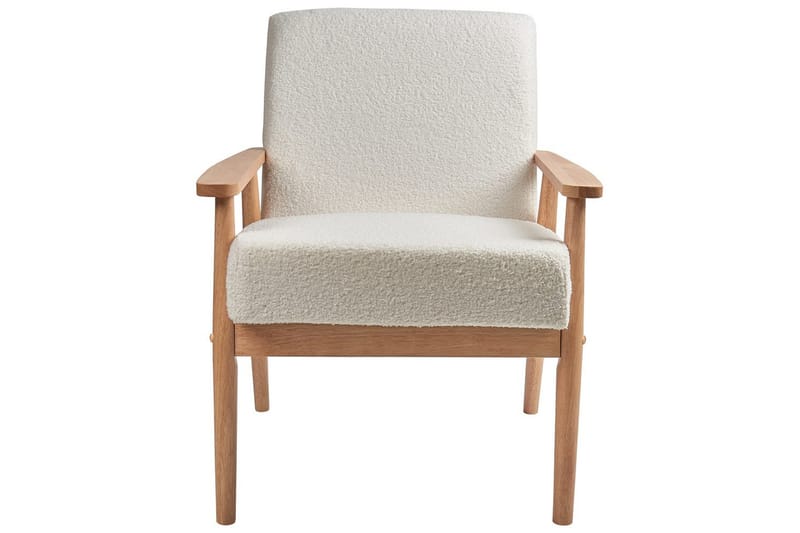 Lænestol Esrum Hvid/lyst træ, Bouclé - Hvid/lyst træ, Bouclé - Møbler - Stole & lænestole - Lænestole