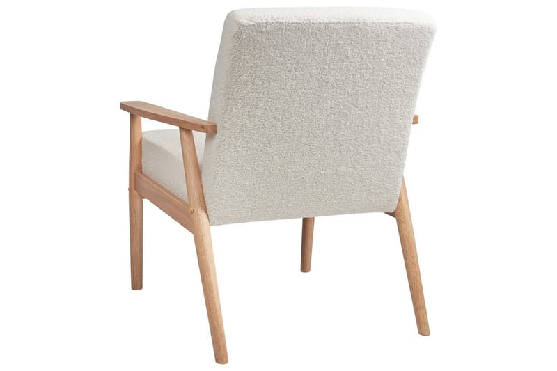 Lænestol Esrum Hvid/lyst træ, Bouclé - Hvid/lyst træ, Bouclé - Møbler - Stole & lænestole - Lænestole