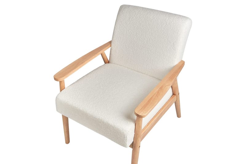Lænestol Esrum Hvid/lyst træ, Bouclé - Hvid/lyst træ, Bouclé - Møbler - Stole & lænestole - Lænestole