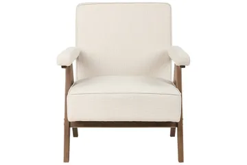 Lænestol Evje - Beige, mørkt træ - Møbler - Stole & lænestole - Lænestole