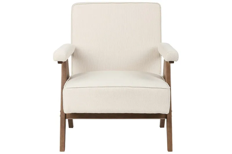Lænestol Evje - Beige, mørkt træ - Møbler - Stole & lænestole - Lænestole