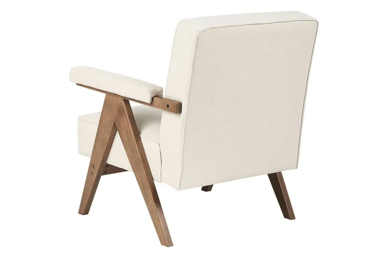 Lænestol Evje - Beige, mørkt træ - Møbler - Stole & lænestole - Lænestole