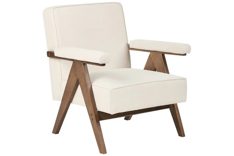 Lænestol Evje, Beige, mørkt træ