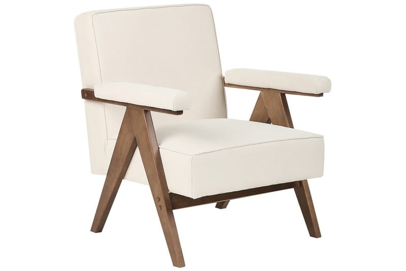 Lænestol Evje, Beige, mørkt træ
