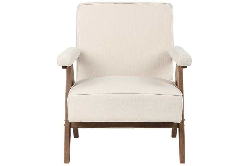 Lænestol Evje - Beige, mørkt træ - Møbler - Stole & lænestole - Lænestole