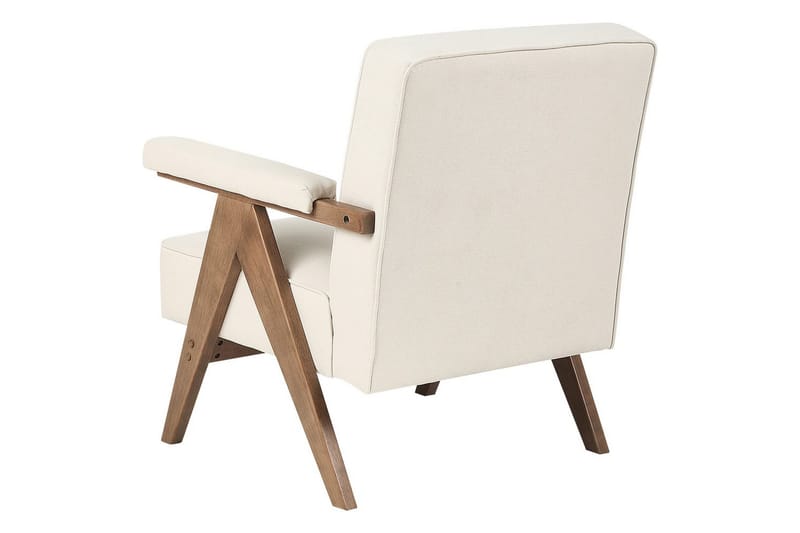 Lænestol Evje - Beige, mørkt træ - Møbler - Stole & lænestole - Lænestole