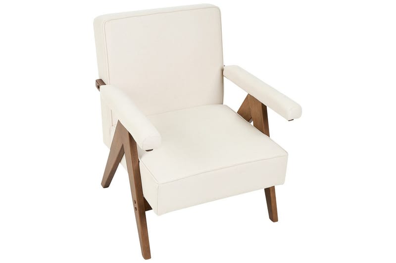 Lænestol Evje - Beige, mørkt træ - Møbler - Stole & lænestole - Lænestole