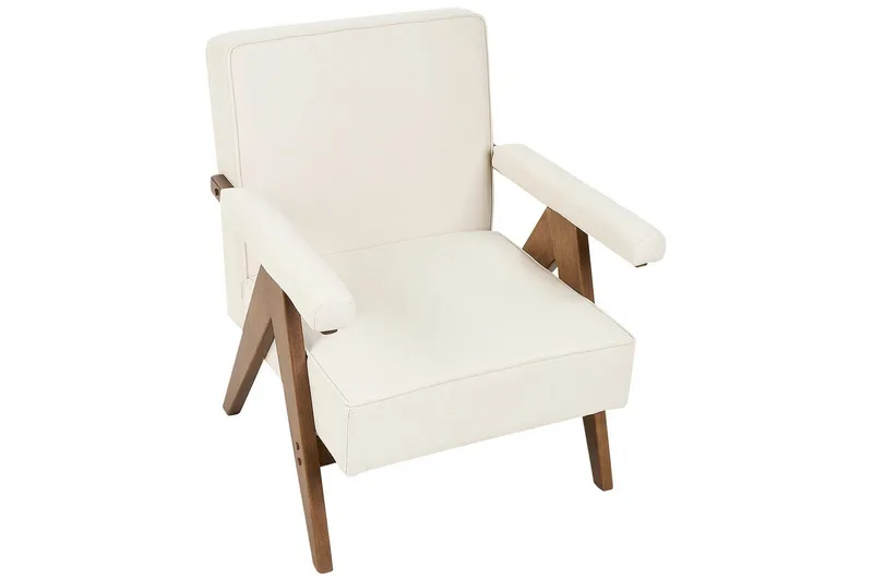 Lænestol Evje - Beige, mørkt træ - Møbler - Stole & lænestole - Lænestole