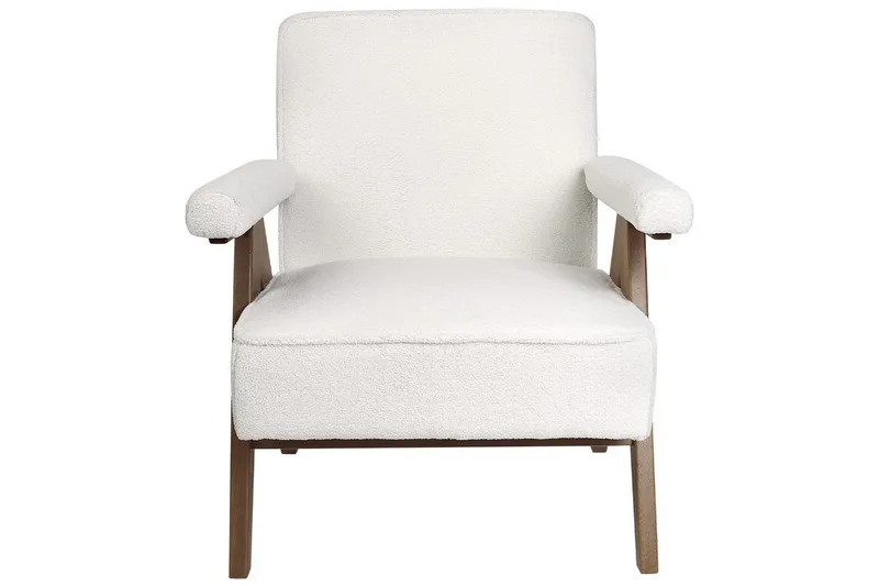 Lænestol Evje - Hvid, mørkt træ - Møbler - Stole & lænestole - Lænestole