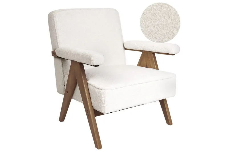 Lænestol Evje, Hvid, mørkt træ