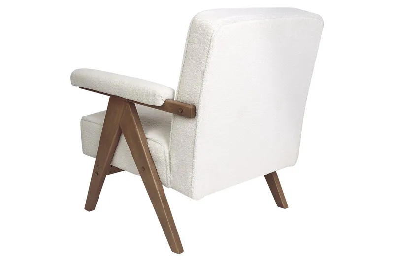 Lænestol Evje - Hvid, mørkt træ - Møbler - Stole & lænestole - Lænestole