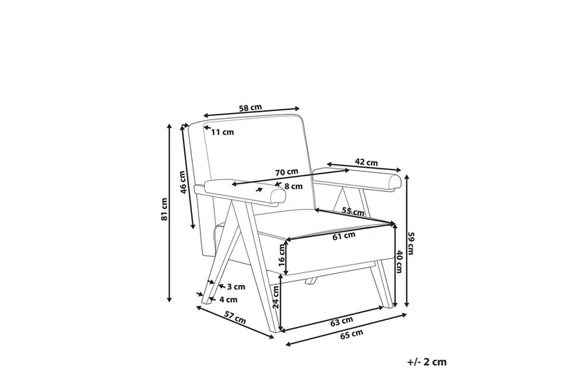 Lænestol Evje - Hvid, mørkt træ - Møbler - Stole & lænestole - Lænestole