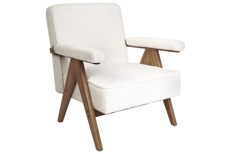 Lænestol Evje - Hvid, mørkt træ - Møbler - Stole & lænestole - Lænestole