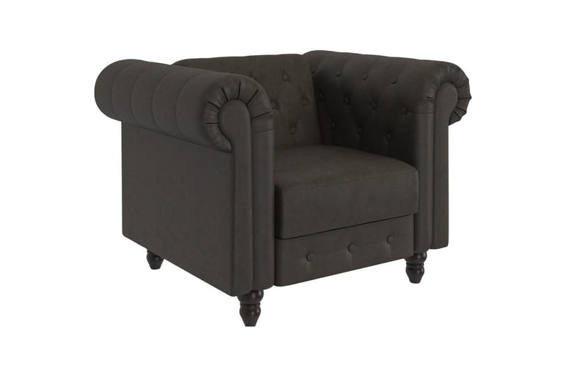 Lænestol Felix Antracit, Mikrofiber/Træ/Metal, Antracit, Mikrofiber/Træ/Metal