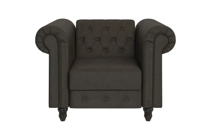 Lænestol Felix Antracit, Mikrofiber/Træ/Metal - Antracit, Mikrofiber/Træ/Metal - Møbler - Stole & lænestole - Lænestole