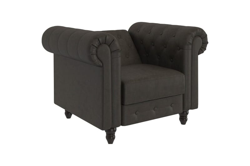 Lænestol Felix Antracit, Mikrofiber/Træ/Metal - Antracit, Mikrofiber/Træ/Metal - Møbler - Stole & lænestole - Lænestole