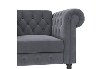 Lænestol Felix Antracit, Velour/Træ/Metal - Antracit, Velour/Træ/Metal - Møbler - Stole & lænestole - Lænestole - Chesterfield lænestole