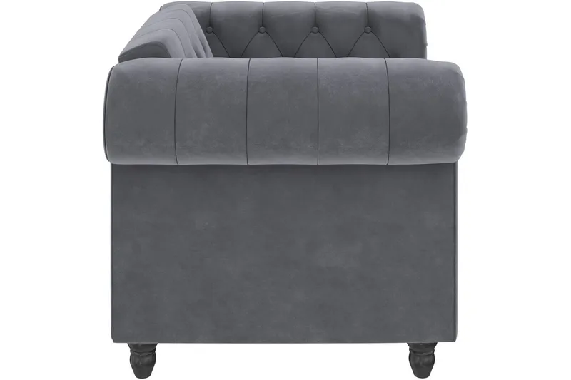 Lænestol Felix Antracit, Velour/Træ/Metal - Antracit, Velour/Træ/Metal - Møbler - Stole & lænestole - Lænestole