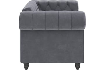 Lænestol Felix Antracit, Velour/Træ/Metal - Antracit, Velour/Træ/Metal - Møbler - Stole & lænestole - Lænestole - Chesterfield lænestole