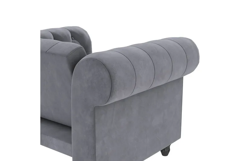 Lænestol Felix Antracit, Velour/Træ/Metal - Antracit, Velour/Træ/Metal - Møbler - Stole & lænestole - Lænestole