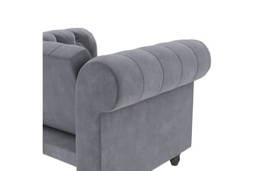 Lænestol Felix Antracit, Velour/Træ/Metal - Antracit, Velour/Træ/Metal - Møbler - Stole & lænestole - Lænestole - Chesterfield lænestole