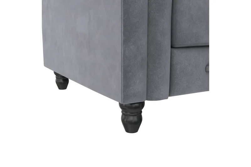 Lænestol Felix Antracit, Velour/Træ/Metal - Antracit, Velour/Træ/Metal - Møbler - Stole & lænestole - Lænestole