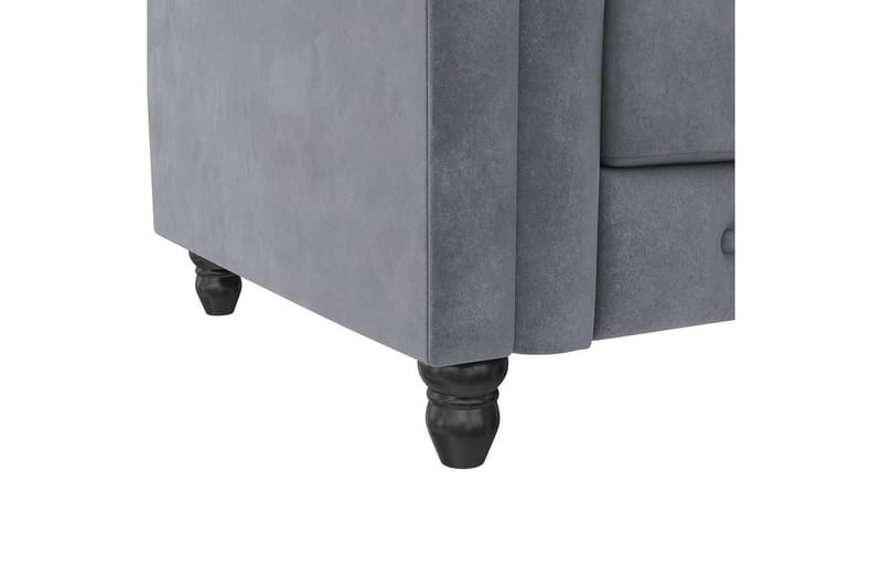 Lænestol Felix Antracit, Velour/Træ/Metal - Antracit, Velour/Træ/Metal - Møbler - Stole & lænestole - Lænestole