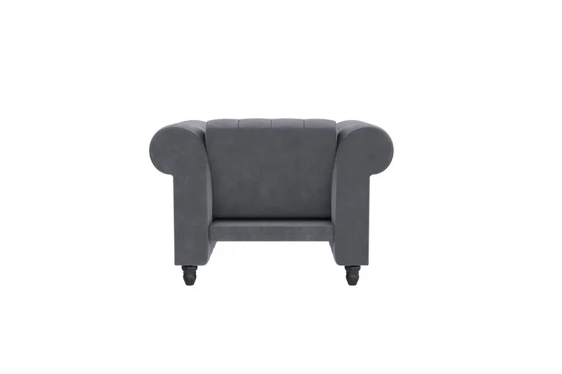 Lænestol Felix Antracit, Velour/Træ/Metal - Antracit, Velour/Træ/Metal - Møbler - Stole & lænestole - Lænestole