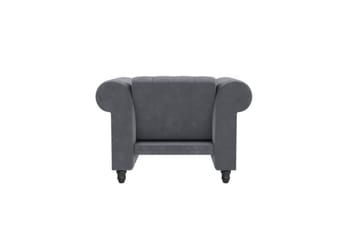 Lænestol Felix Antracit, Velour/Træ/Metal - Antracit, Velour/Træ/Metal - Møbler - Stole & lænestole - Lænestole - Chesterfield lænestole