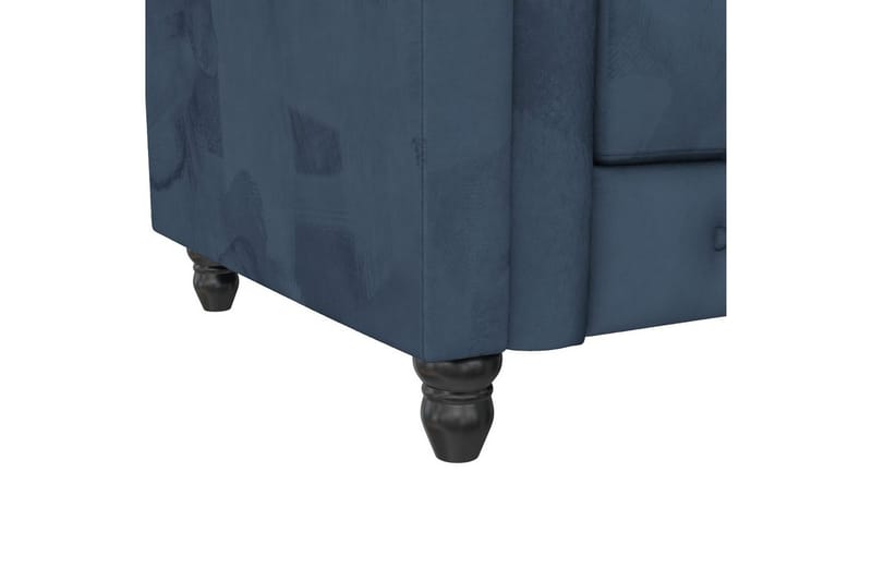 Lænestol Felix Blå, Velour/Træ/Metal - Blå, Velour/Træ/Metal - Møbler - Stole & lænestole - Lænestole