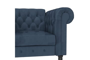 Lænestol Felix Blå, Velour/Træ/Metal - Blå, Velour/Træ/Metal - Møbler - Stole & lænestole - Lænestole - Chesterfield lænestole