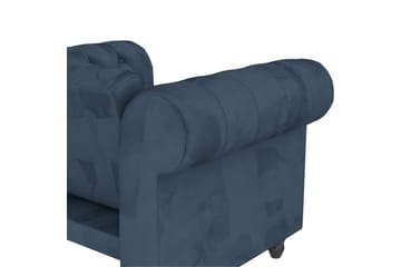 Lænestol Felix Blå, Velour/Træ/Metal - Blå, Velour/Træ/Metal - Møbler - Stole & lænestole - Lænestole - Chesterfield lænestole
