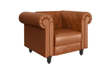 Lænestol Felix Cognac, PU/Træ/Metal