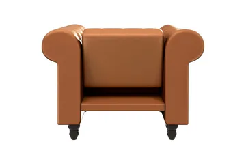 Lænestol Felix Cognac, PU/Træ/Metal - Cognac, PU/Træ/Metal - Møbler - Stole & lænestole - Lænestole - Chesterfield lænestole