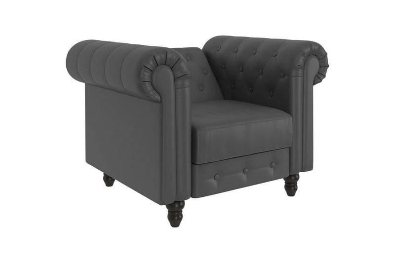 Lænestol Felix Grå, PU/Træ/Metal - Grå, PU/Træ/Metal - Møbler - Stole & lænestole - Lænestole