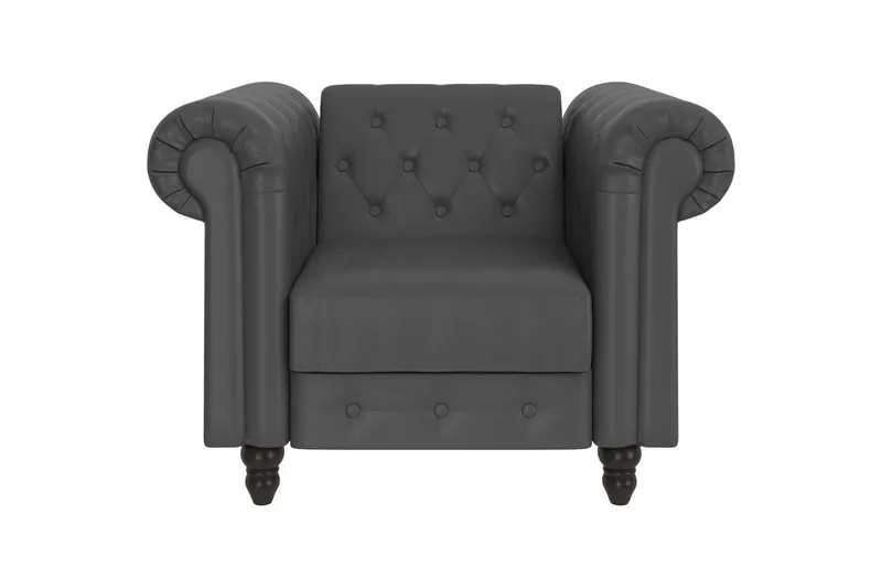 Lænestol Felix Grå, PU/Træ/Metal - Grå, PU/Træ/Metal - Møbler - Stole & lænestole - Lænestole