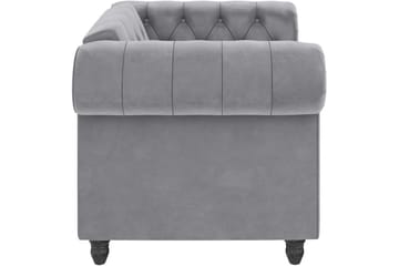 Lænestol Felix Lys Grå, Velour/Træ/Metal - Lys Grå, Velour/Træ/Metal - Møbler - Stole & lænestole - Lænestole - Chesterfield lænestole