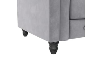 Lænestol Felix Lys Grå, Velour/Træ/Metal - Lys Grå, Velour/Træ/Metal - Møbler - Stole & lænestole - Lænestole - Chesterfield lænestole