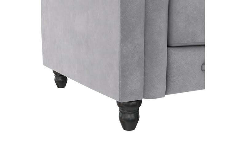 Lænestol Felix Lys Grå, Velour/Træ/Metal - Lys Grå, Velour/Træ/Metal - Møbler - Stole & lænestole - Lænestole