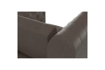Lænestol Felix Mørkebrun, Mikrofiber/Træ/Metal - Mørkebrun, Mikrofiber/Træ/Metal - Møbler - Stole & lænestole - Lænestole - Chesterfield lænestole