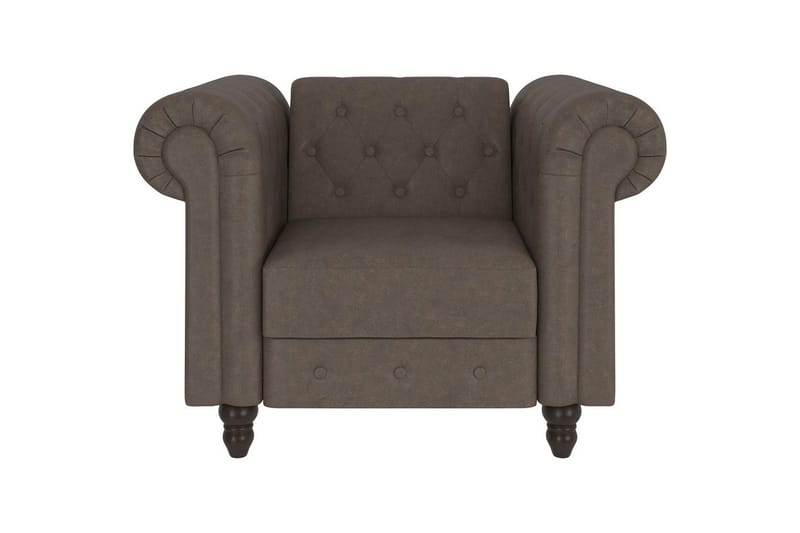 Lænestol Felix Mørkebrun, Mikrofiber/Træ/Metal - Mørkebrun, Mikrofiber/Træ/Metal - Møbler - Stole & lænestole - Lænestole