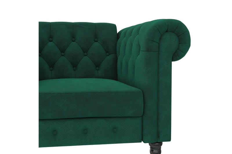 Lænestol Felix Mørkegrøn, Velour/Træ/Metal - Mørkegrøn, Velour/Træ/Metal - Møbler - Stole & lænestole - Lænestole