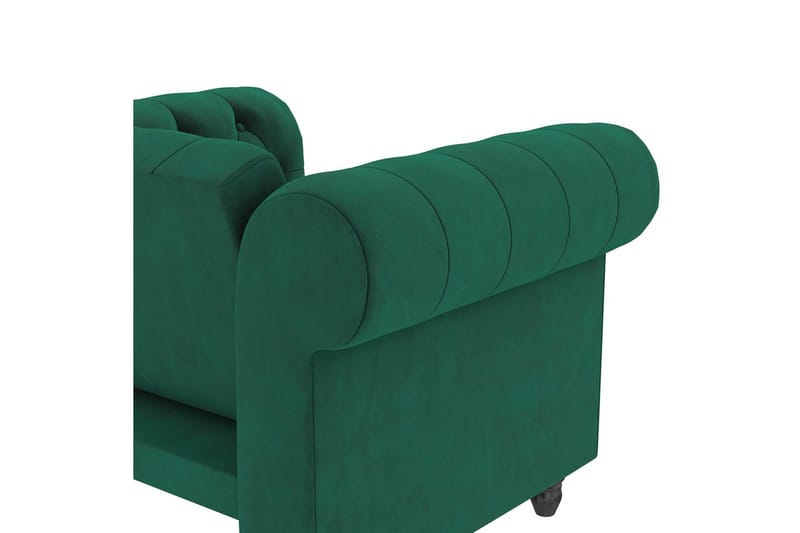 Lænestol Felix Mørkegrøn, Velour/Træ/Metal - Mørkegrøn, Velour/Træ/Metal - Møbler - Stole & lænestole - Lænestole