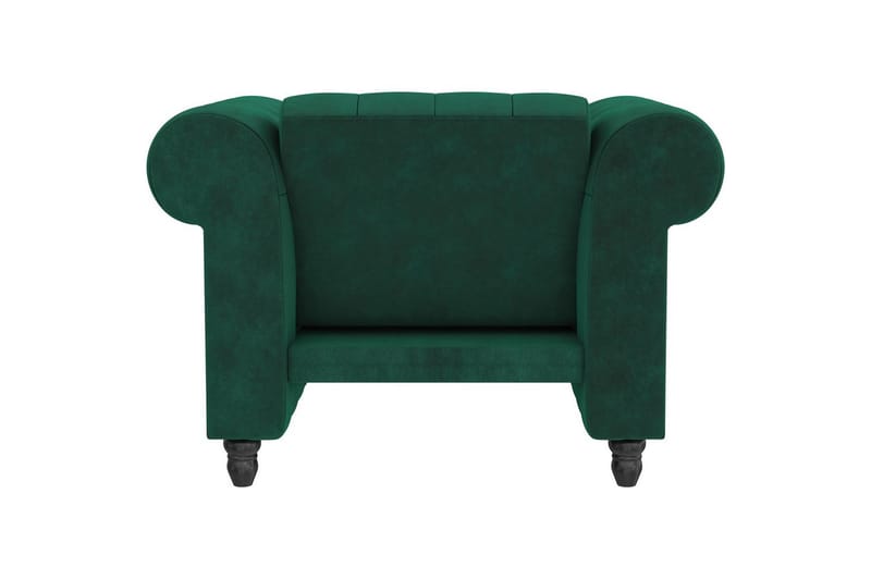 Lænestol Felix Mørkegrøn, Velour/Træ/Metal - Mørkegrøn, Velour/Træ/Metal - Møbler - Stole & lænestole - Lænestole