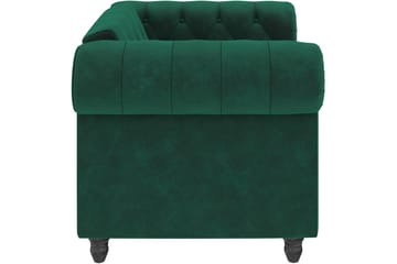 Lænestol Felix Mørkegrøn, Velour/Træ/Metal - Mørkegrøn, Velour/Træ/Metal - Møbler - Stole & lænestole - Lænestole - Chesterfield lænestole