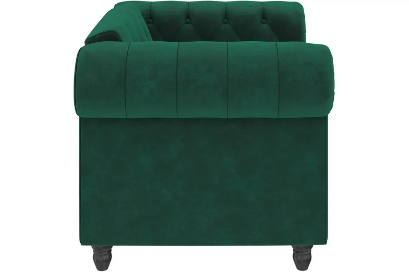 Lænestol Felix Mørkegrøn, Velour/Træ/Metal - Mørkegrøn, Velour/Træ/Metal - Møbler - Stole & lænestole - Lænestole