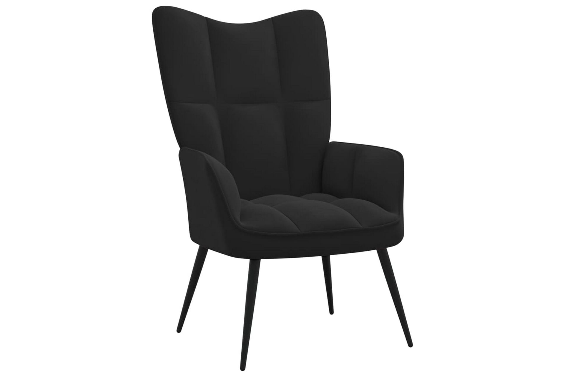 lænestol fløjl sort - Sort - Møbler - Stole & lænestole - Lænestole